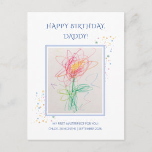 Kindertekening Foto Gelukkige Verjaardag Papa Aand Briefkaart