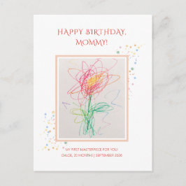 Kindertekening Foto Hartelijk Gefeliciteerd Mama A Briefkaart