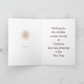 Kindertekening Kerstboom - Wenskaart Feestdagen Kaart (Binnen)