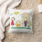 Kindertekening van je kind. Persoonlijke naam Kussen (Deken)