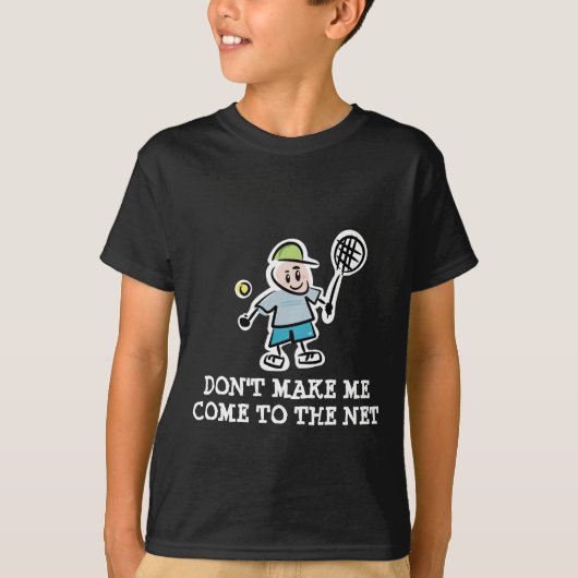 Kindertennis t-shirt met grappig citaat (Voorkant)