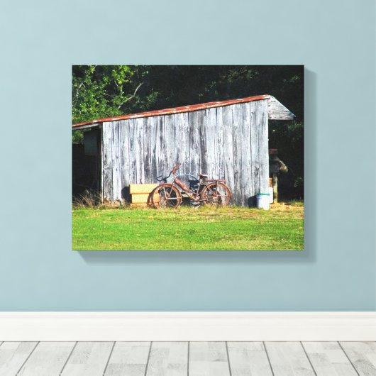 Kindertijd fiets 10 "x 8", .75", enkele canvas afd (Insitu (Houten vloer))