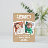 Kindertijd foto's Save the Date Boho Rustic Briefkaart (Staand voorkant)