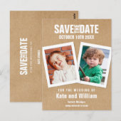 Kindertijd foto's Save the Date Boho Rustic Briefkaart (Voorkant / Achterkant)