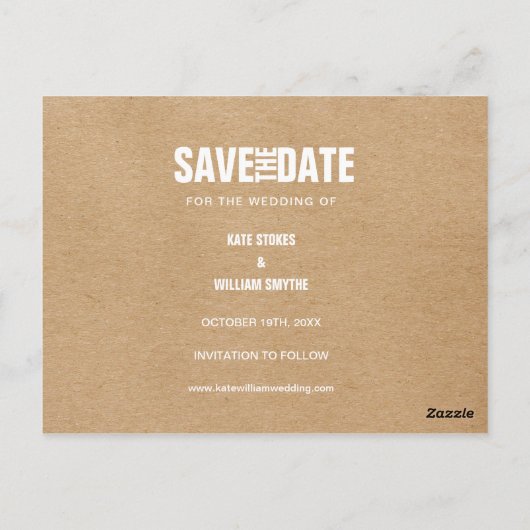 Kindertijd foto's Save the Date Boho Rustic Briefkaart (Achterkant)