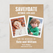 Kindertijd foto's Save the Date Boho Rustic Briefkaart (Voorkant)