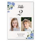 Kindertijd Foto's Tafelnummer Trouwblauw Bloemen (Achterkant)