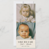 Kindertijd Foto's Typografie Qrcode Save the Date Kaart (Voorkant)