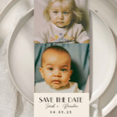 Kindertijd Foto's Typografie Qrcode Save the Date Kaart