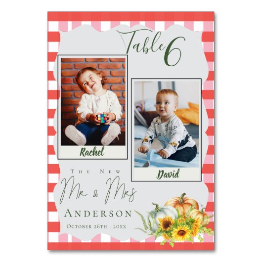 Kindertijd foto's van bruid & bruidegom pompoen br kaart (Voorkant)