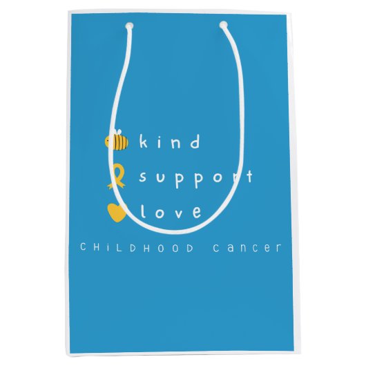 Kindertijd kanker.be kind.support.liefde. Cadeauta Medium Cadeauzakje (Voorkant)
