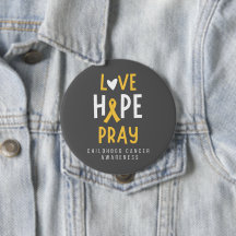 Kindertijd kanker.liefde.hoop.bidden. Button