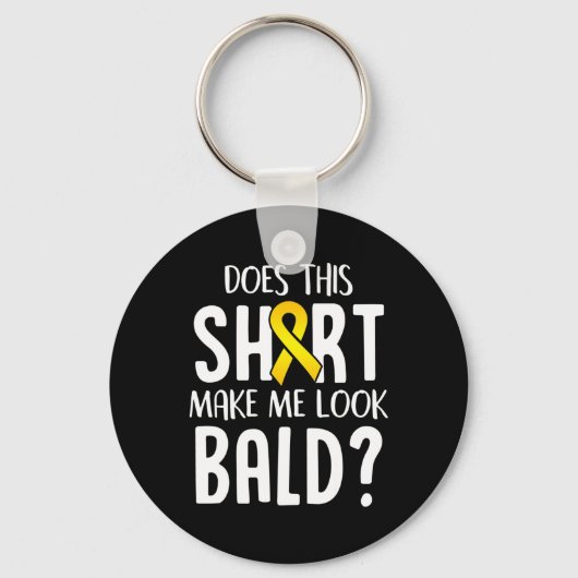 Kindertijd kanker overlevende kaal gouden lint sleutelhanger (Voorkant)