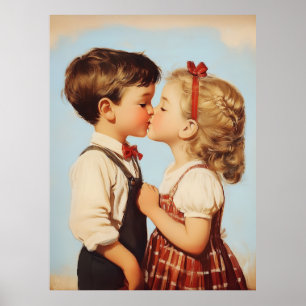 kindertijd liefje kus poster