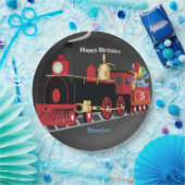 Kindertrein Chalkboard Verjaardagsfeest Papieren Bordje (Feest)