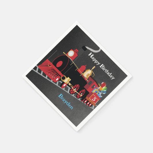 Kindertrein Chalkboard Verjaardagsfeest Servet (Hoek)