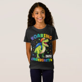 Kindertuin Dinosaur T Rex naar school T-shirt (Voorkant volledig)