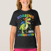 Kindertuin Dinosaur T Rex naar school T-shirt (Voorkant)