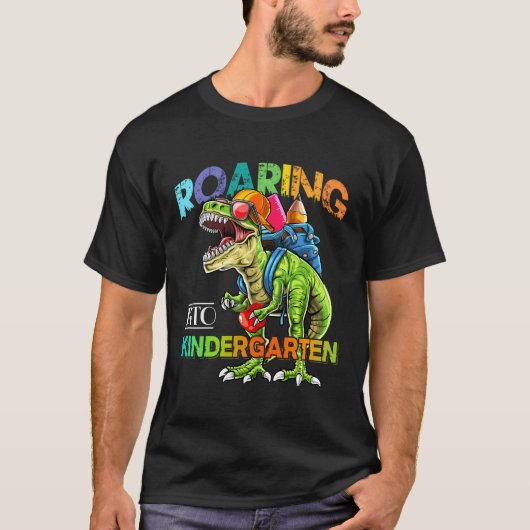 Kindertuin Dinosaur T Rex naar school T-shirt (Voorkant)