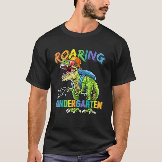 Kindertuin Dinosaur T Rex naar school T-shirt (Voorkant)