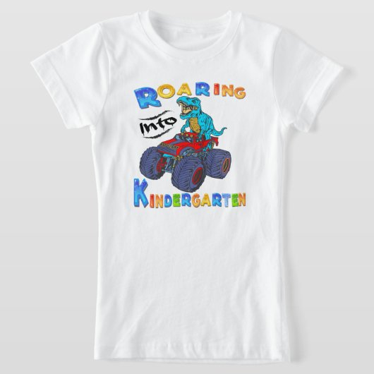 Kindertuin Dinosaur T Rex naar school T-shirt (Laagn)