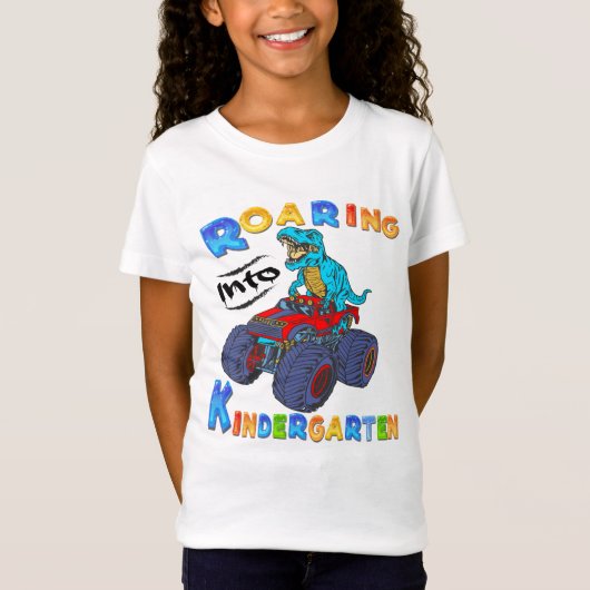 Kindertuin Dinosaur T Rex naar school T-shirt (Voorkant)
