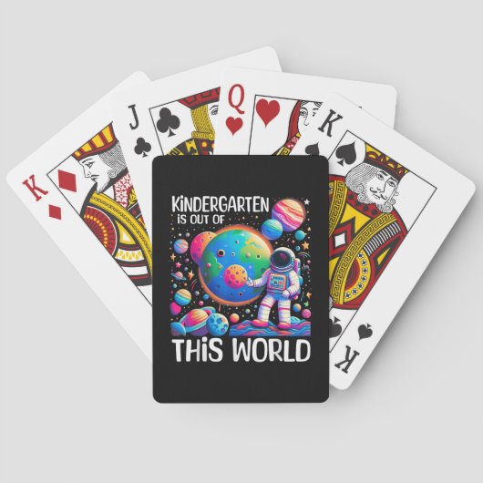 Kindertuin is uit deze wereld terug naar school pokerkaarten (Achterkant)