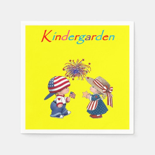 Kindertuin Papier Napkins Servet (Voorkant)