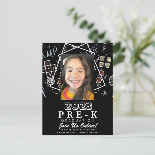 Kindertuin - Virtuele Afstuderen Kloket voor kleut Briefkaart (Staand voorkant)