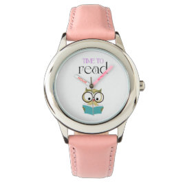 Kinderuhr mit Eule - "Time to Read"  Horloge
