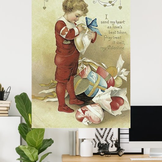 KinderValentijn Cadeaus Hart Poster (Thuiskantoor)