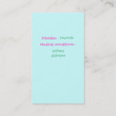 Kinderveiligheidskaart Contactkaartje (Achterkant)