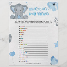 Kinderverhaal Emoji Pictionary [Baby olifant] Briefhoofd