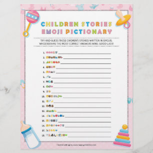 Kinderverhaal over Emoji Pictionary [Baby Basics P Briefhoofd