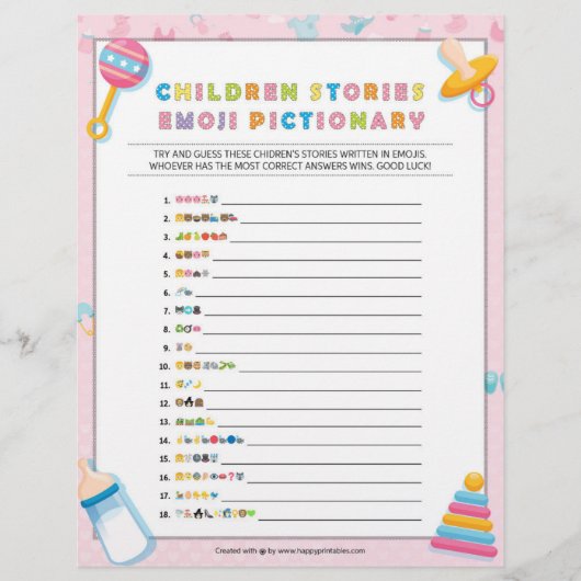 Kinderverhaal over Emoji Pictionary [Baby Basics P Briefhoofd (Voorkant)