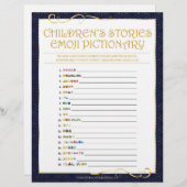 Kinderverhalen Emoji Pictionary [Golden Blue] Briefhoofd (Voorkant / Achterkant)