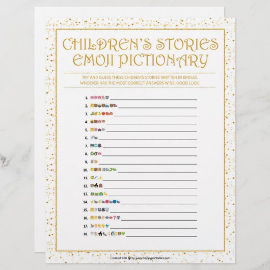 Kinderverhalen Pictionary [Gouden Vonken] Briefhoofd (Voorkant / Achterkant)