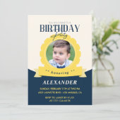 Kinderverjaardag 4e verjaardagsuitnodiging Modern Kaart (Staand voorkant)