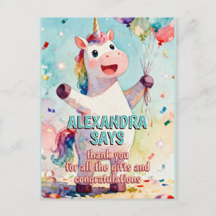 Kinderverjaardag Dieren - Mooie Eenhoorn 1 Briefkaart