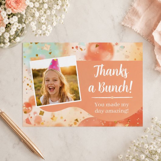 Kinderverjaardag Foto Bedankt Confetti