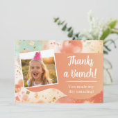 Kinderverjaardag Foto Bedankt Confetti (Staand voorkant)