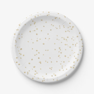 Kinderverjaardag Gouden Glitters Papieren Bordje