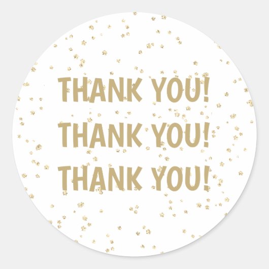 Kinderverjaardag Gouden Glitters Ronde Sticker (Voorkant)