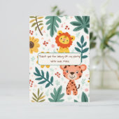 Kinderverjaardag in Jungle stijl Bedankkaart (Staand voorkant)
