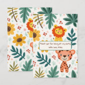 Kinderverjaardag in Jungle stijl Bedankkaart (Voorkant / Achterkant)