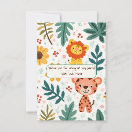 Kinderverjaardag in Jungle stijl Bedankkaart