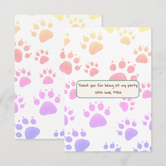 Kinderverjaardag in Jungle stijl Bedankkaart (Voorkant / Achterkant)