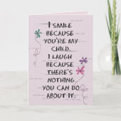 Kinderverjaardag met glitterbloemen Kaart (Voorkant)