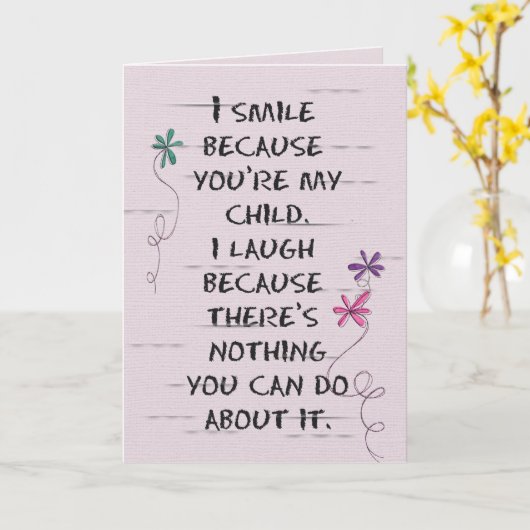 Kinderverjaardag met glitterbloemen Kaart (Gele Bloem)