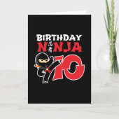 Kinderverjaardag Ninja - 10 Jaar Oud Feestthema Kaart (Voorkant)